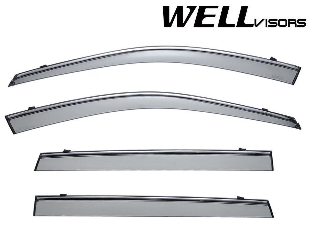 Side Window Visors Rain Guards with Chrome Trim S5136