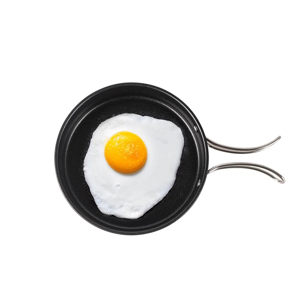 Stainless Steel Camping Cookware Set with Pot Frying Pan Kettle U179270