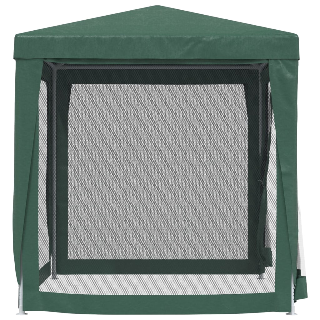 Green 6.6'x6.6' HDPE Party Tent with 4 Mesh Sidewalls L6361
