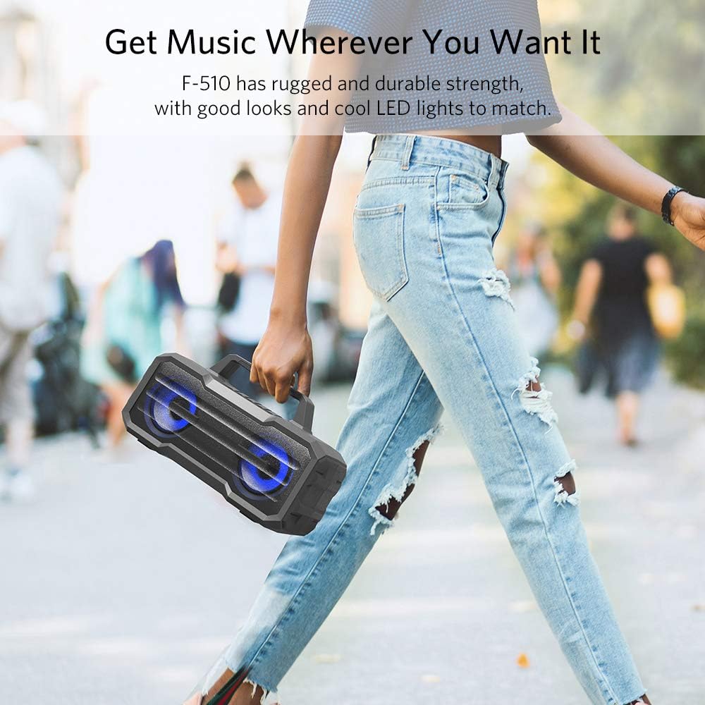 IPX6 Waterproof Portable Wireless Speaker with Built-in Microphone Y514663