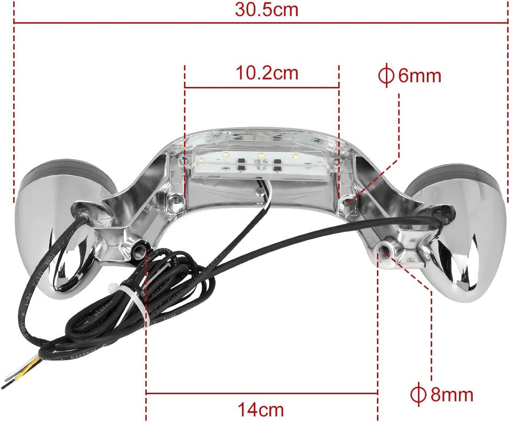 Front Turn Signal Light Kit & LED Taillight with License Plate Illumination + Rear Turn Signal Light Bar Bullet Style Blinker Indicator T48359