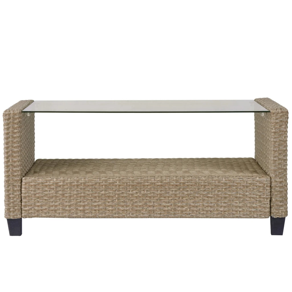 Beige Rattan 4 Piece Outdoor Sofa Conversation Set F5532