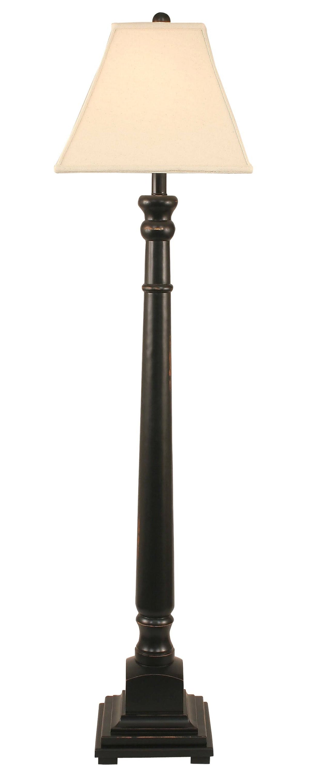 Distressed Black Square Candlestick Floor Lamp 64 in B7154