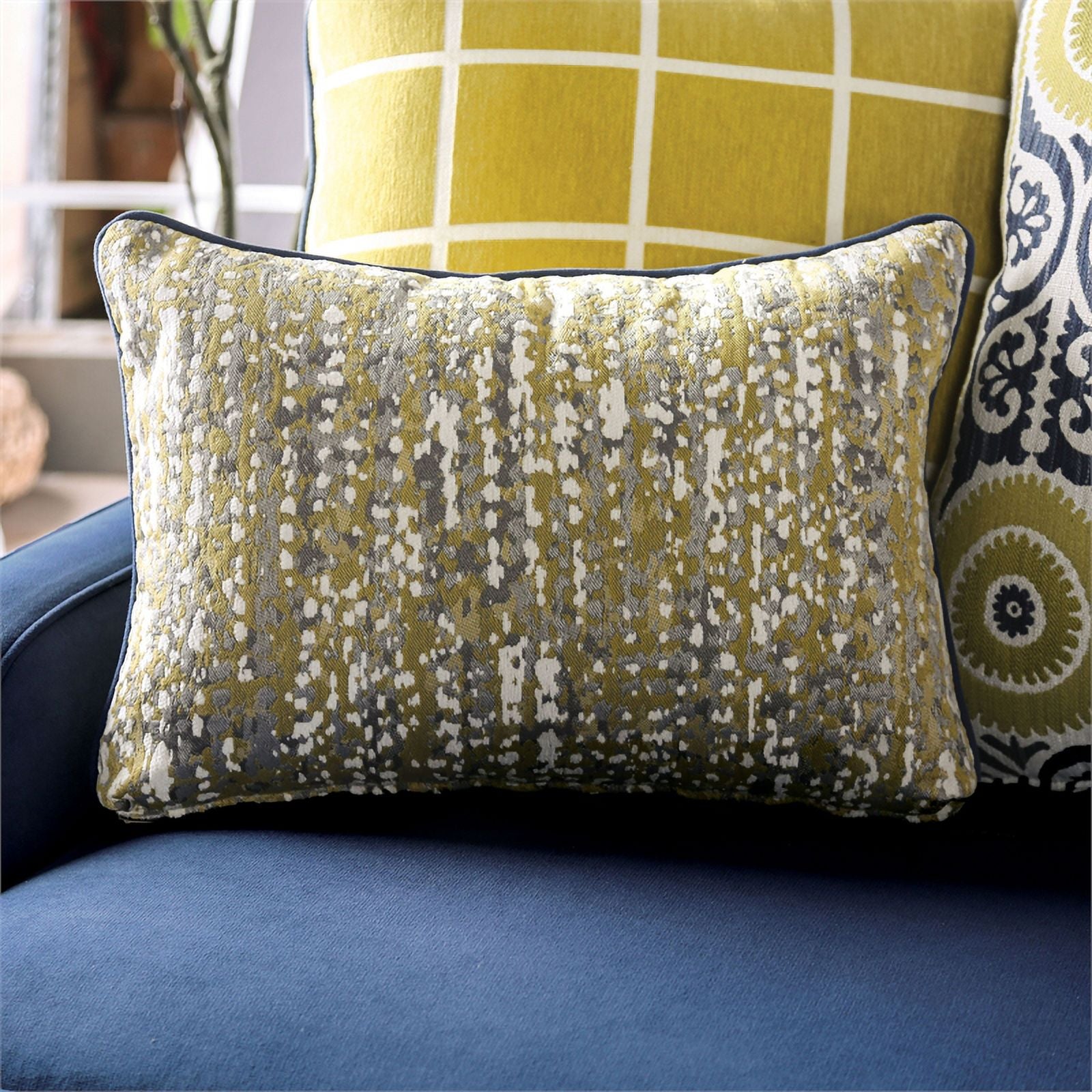Navy Fabric Upholstered 2-Piece Sofa Set M33737