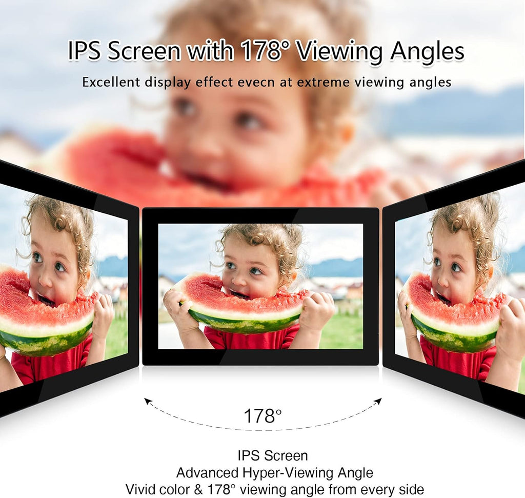 Smart Digital Photo Frame WiFi 10.1 Inch FHD IPS Touch Screen 16GB Storage W9849