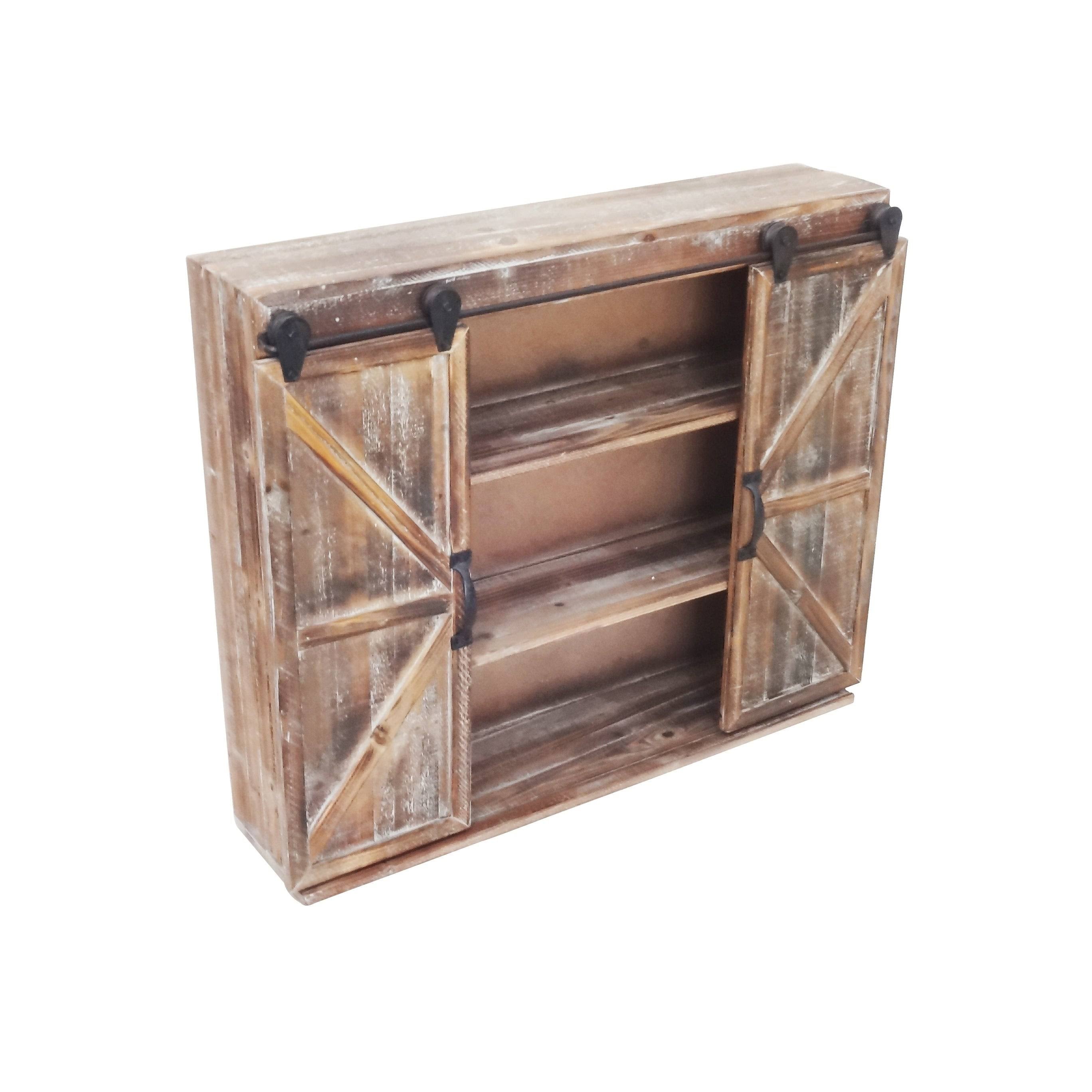 Black and Brown Wall Mounted Storage Cabinet I3901