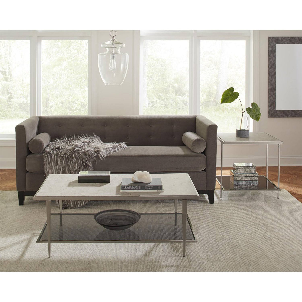 Rectangular Side Table in White Sands G710