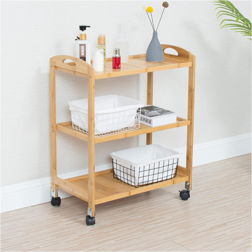 End Table with Three-Tier Storage and Four Wheels G513260