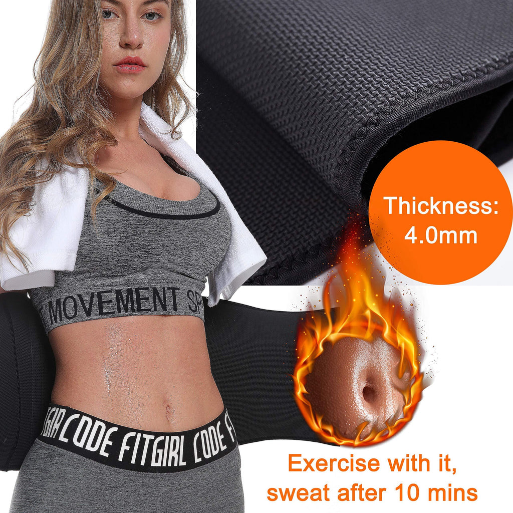 Black Neoprene Waist Trimmer Belt Z320