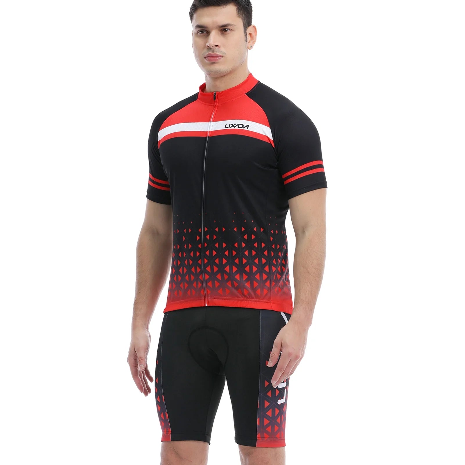 Men Cycling Jersey Set with Padded Shorts H481895