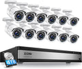16 Channel 4in1 DVR Security Camera System with 4TB Hard Drive and 12 x 1080p CCTV Bullet Camera N3438