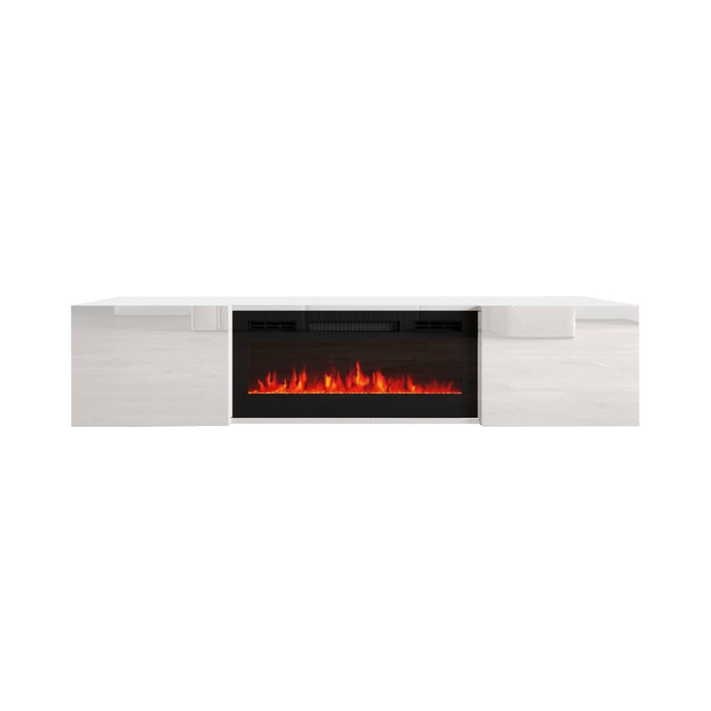 White Wall Mounted Electric Fireplace TV Stand H747459