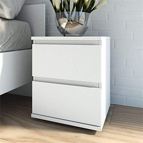 White 2 Drawer Nightstand B5433