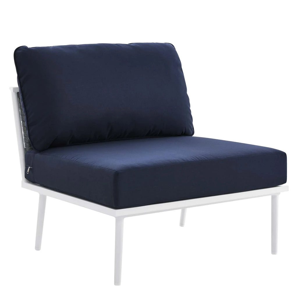 White Navy 7 Piece Outdoor Aluminum Sectional Sofa Set R12937