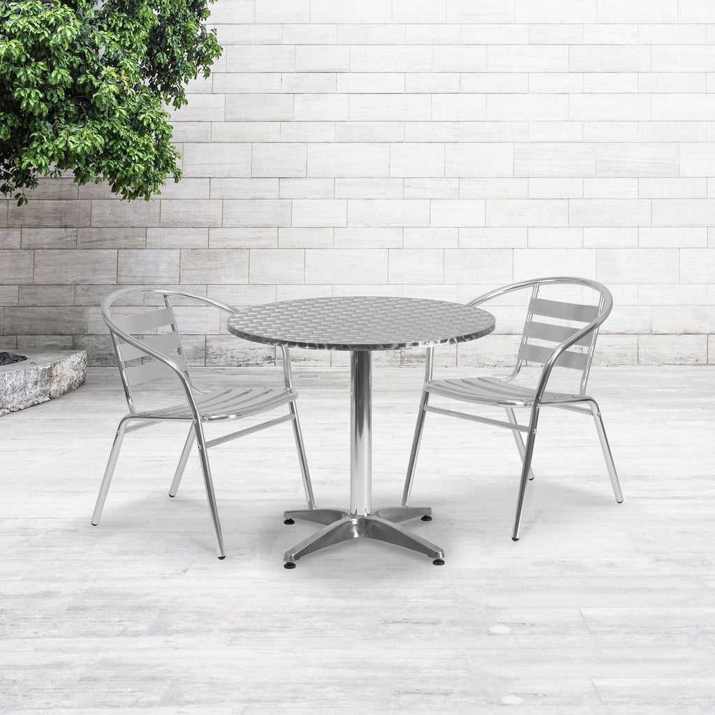 31.5-inch Round Aluminum Indoor Outdoor Table with Base R47856