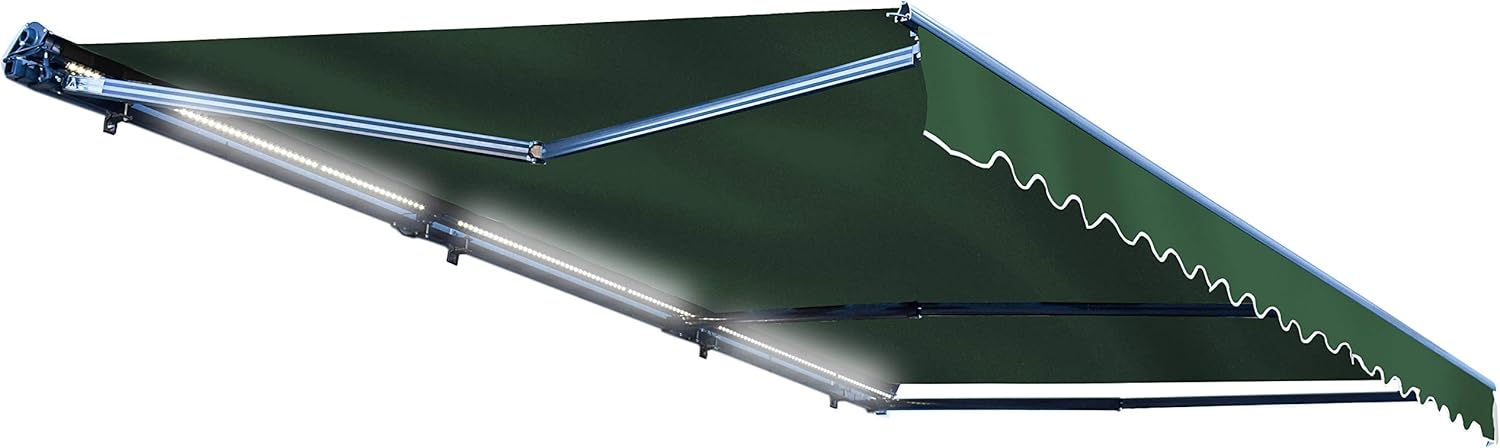 Green Motorized Retractable Patio Awning 16 x 10 Feet B61785