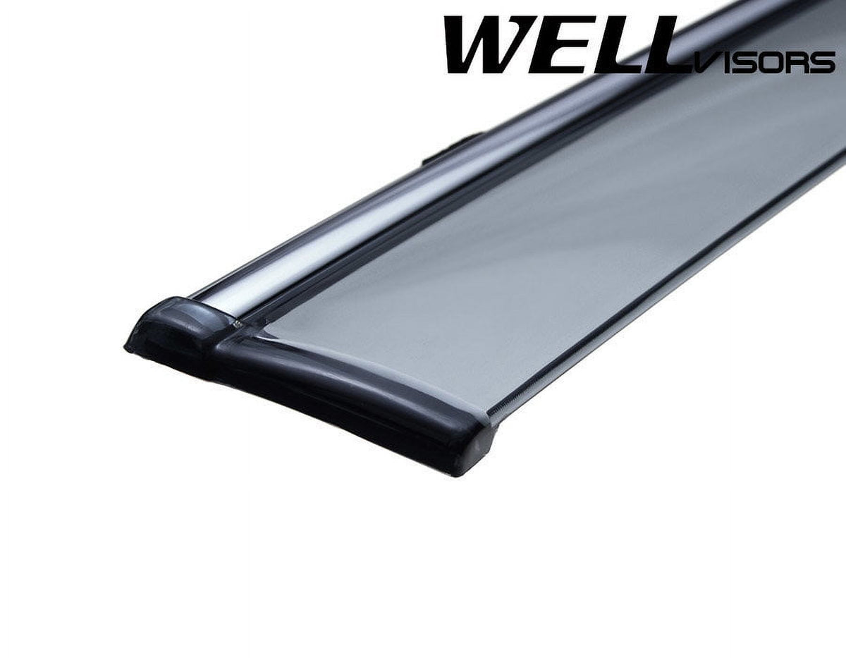 Side Window Visors Rain Guards with Chrome Trim S5136