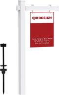 Vinyl PVC Real Estate Sign Post with Flat Cap 6' Tall, 36 Arm Holds Up to 24 Sign, White D6404