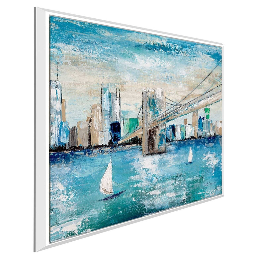 Blue Canvas Floating Frame Art M8396