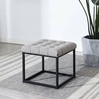 Grey Tufted Ottoman W6103