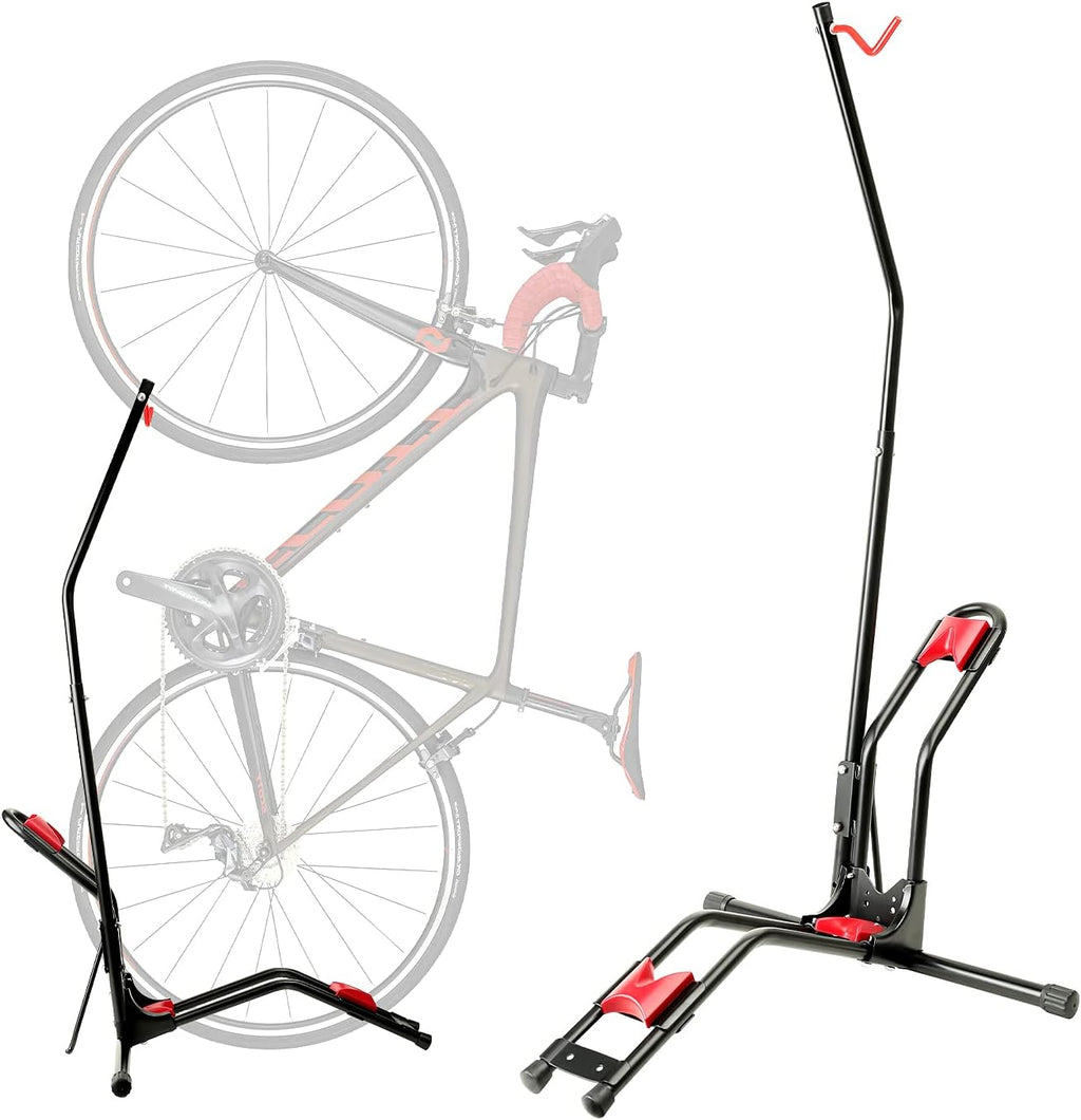 Vertical Bike Rack, Adjustable Upright Bike Stand for Indoor Mountain/ Road Bike R4561