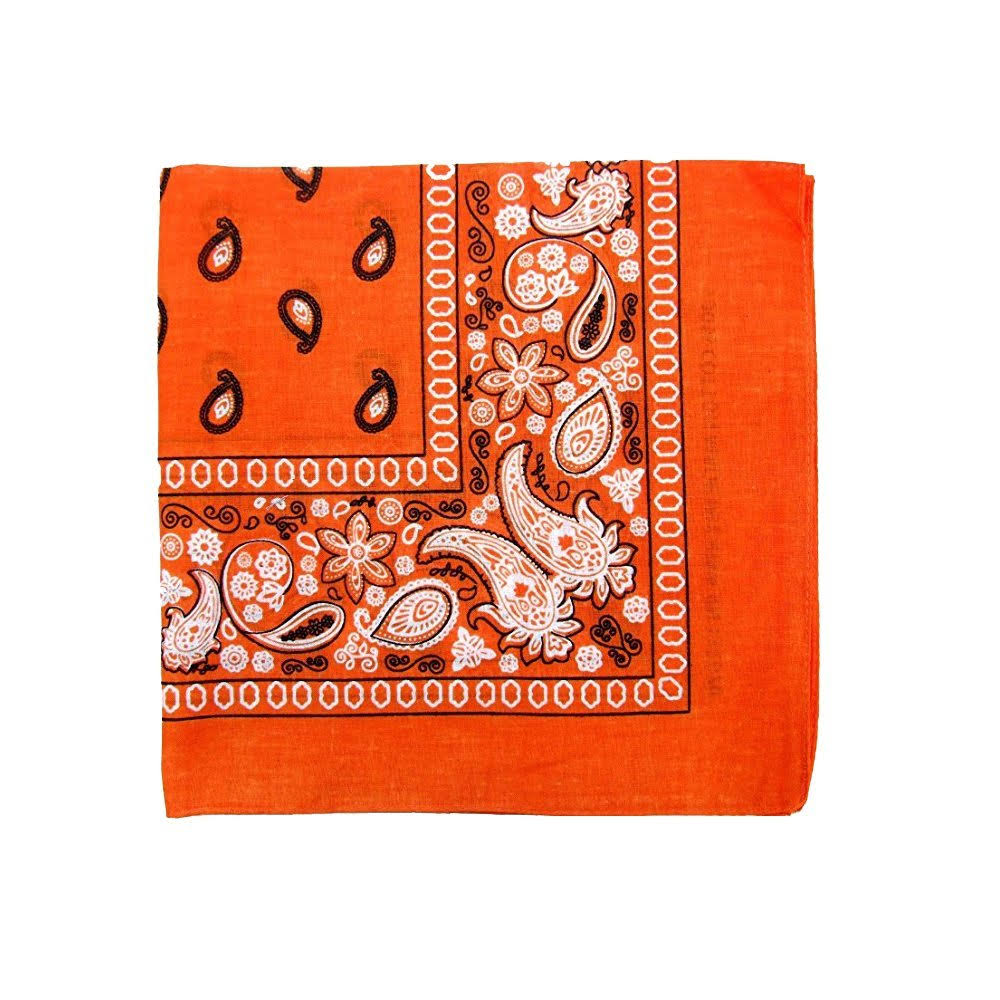 Orange 100% Polyester Bandanas - 72 Pack D4978