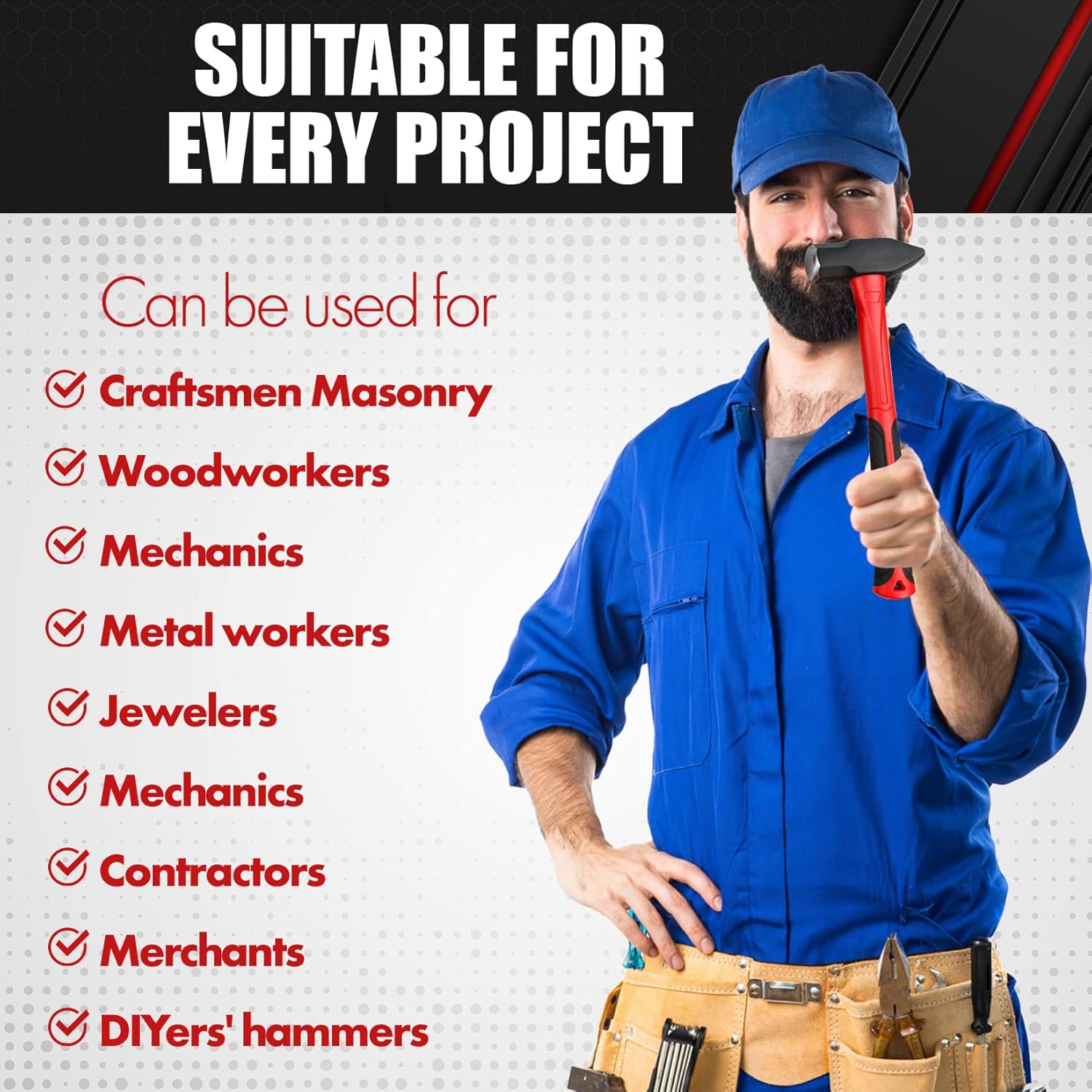 6-Piece Hammer Set with Fiberglass Handle J73327