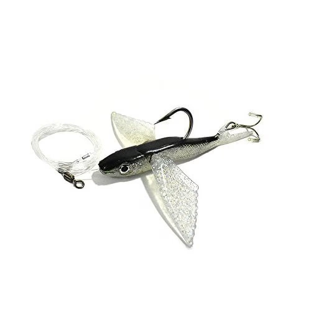 8" Flying Fish Lure Rigged with Stinger Hook (Black) A6914