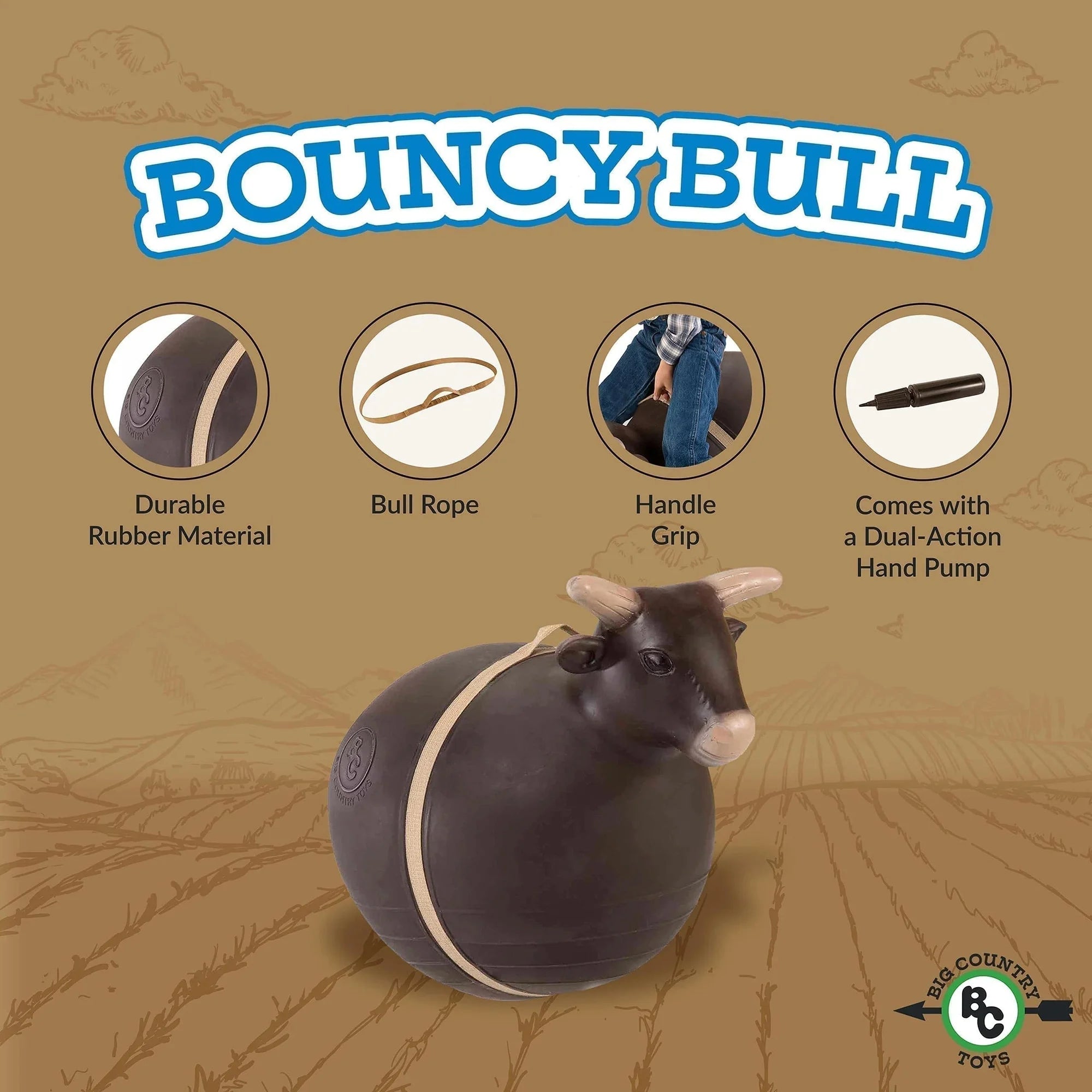 Inflatable Bouncy Bull Rodeo Ride-on Toy E595192