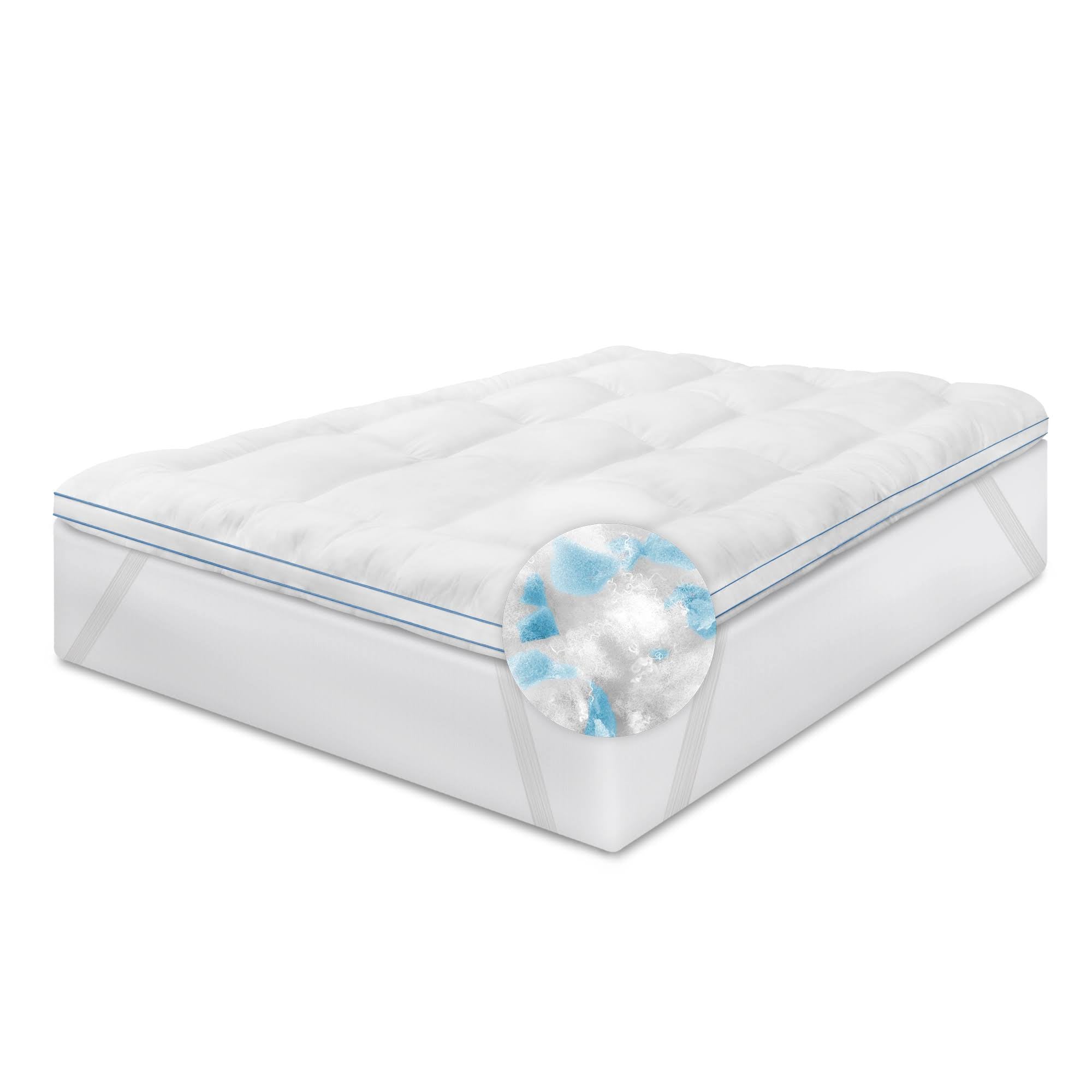 Queen Memory Foam and Fiber Mattress Topper N209849