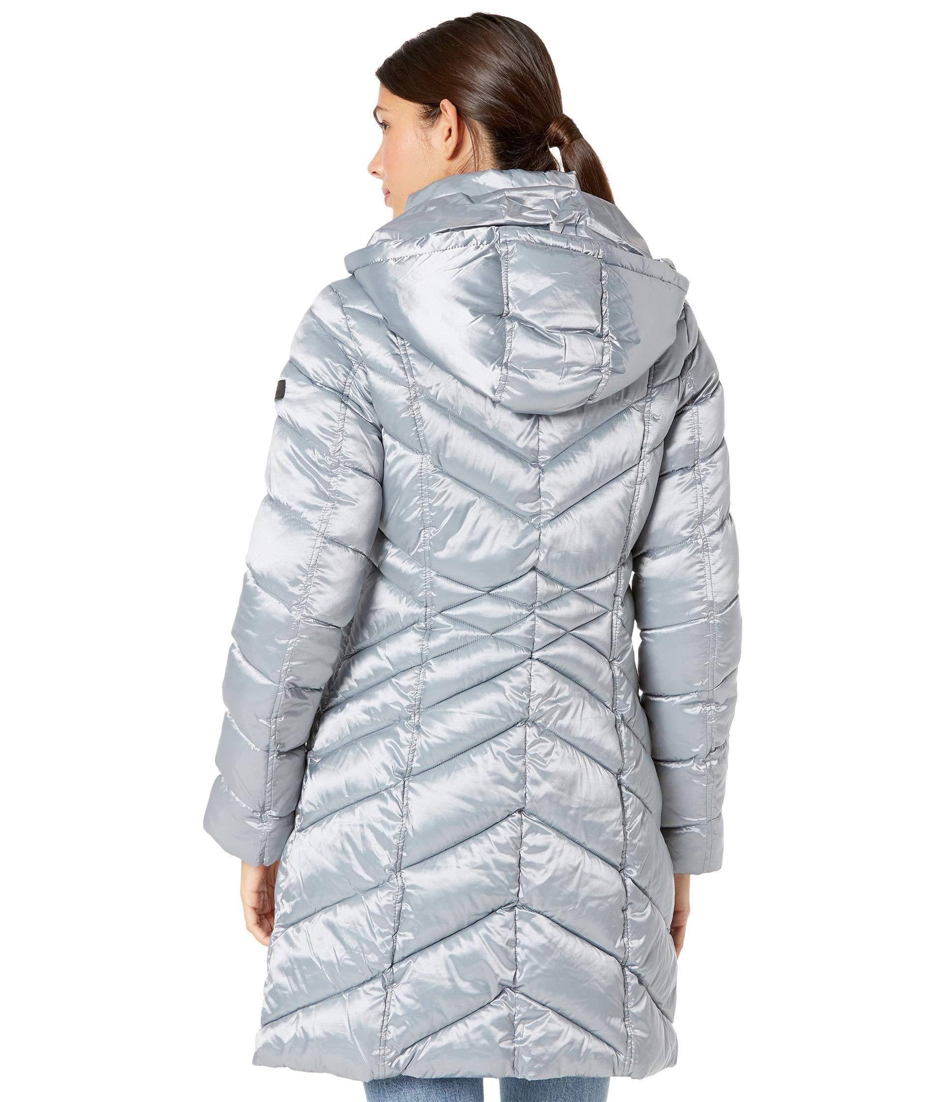 Grey Hooded Puffer Coat I442876