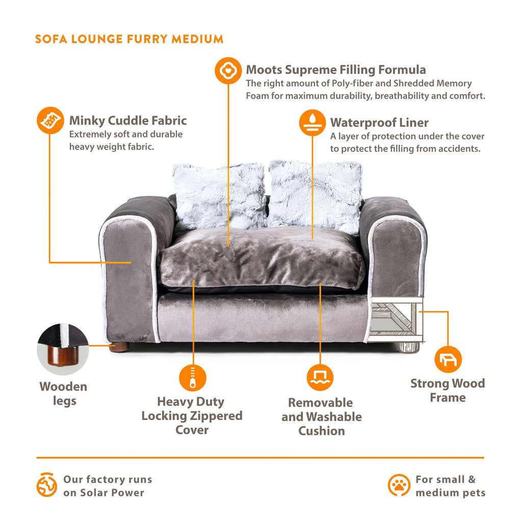 Charcoal Medium Pet Sofa Lounge N76826