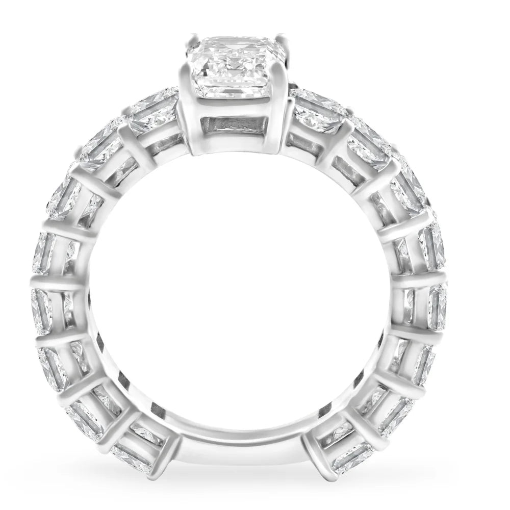 Emerald Cut Diamond Engagement Ring 14k Gold Lab Grown T4576