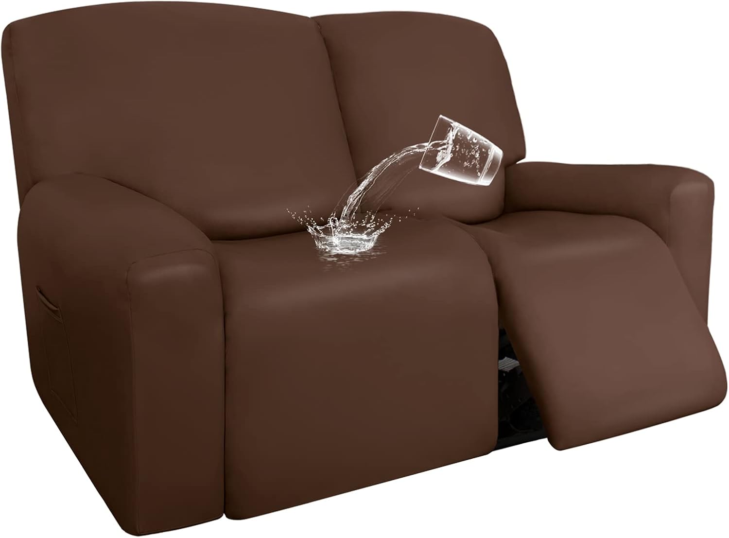 Greyish Green 6 Piece Stretch Recliner Loveseat Slipcovers T323