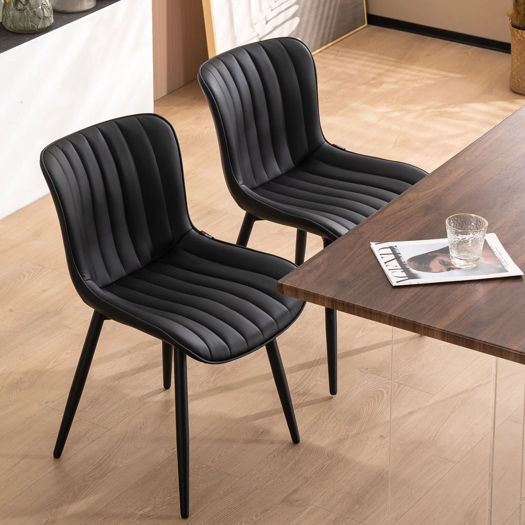 Black PU Faux Leather Upholstered Dining Chair 1 PCS U340600
