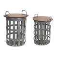 Round Side Table, Brown/Gray - 2 count P63051