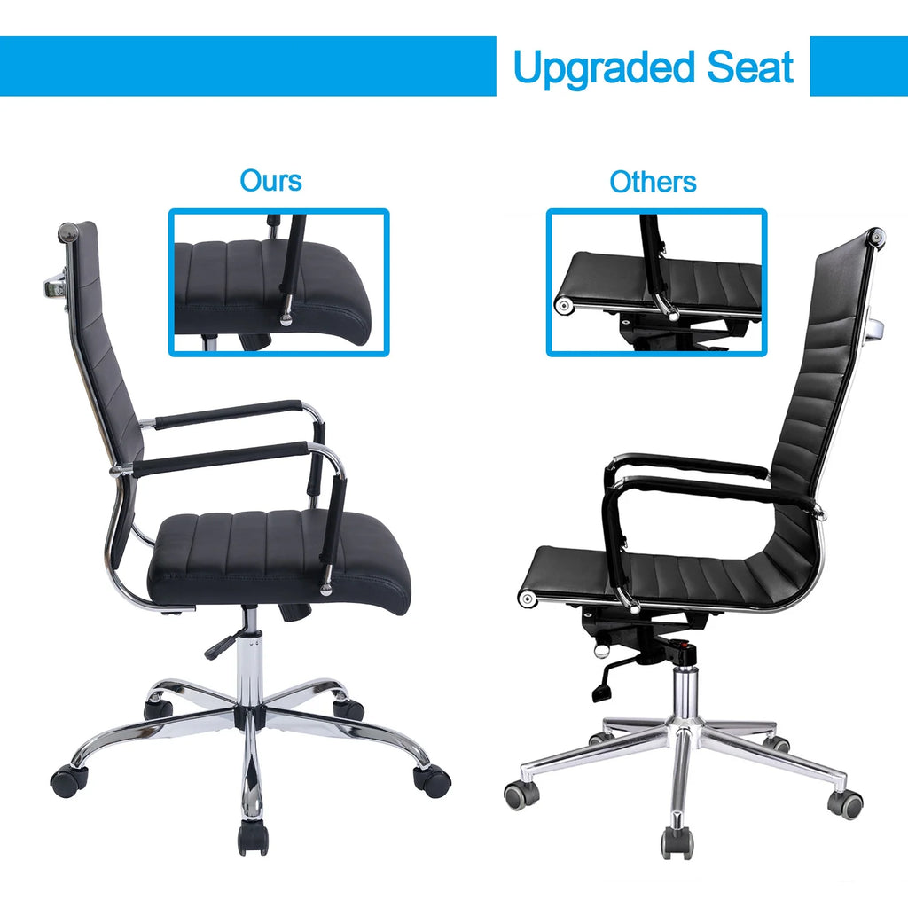Black Ergonomic PU Leather Executive Office Chair M8401