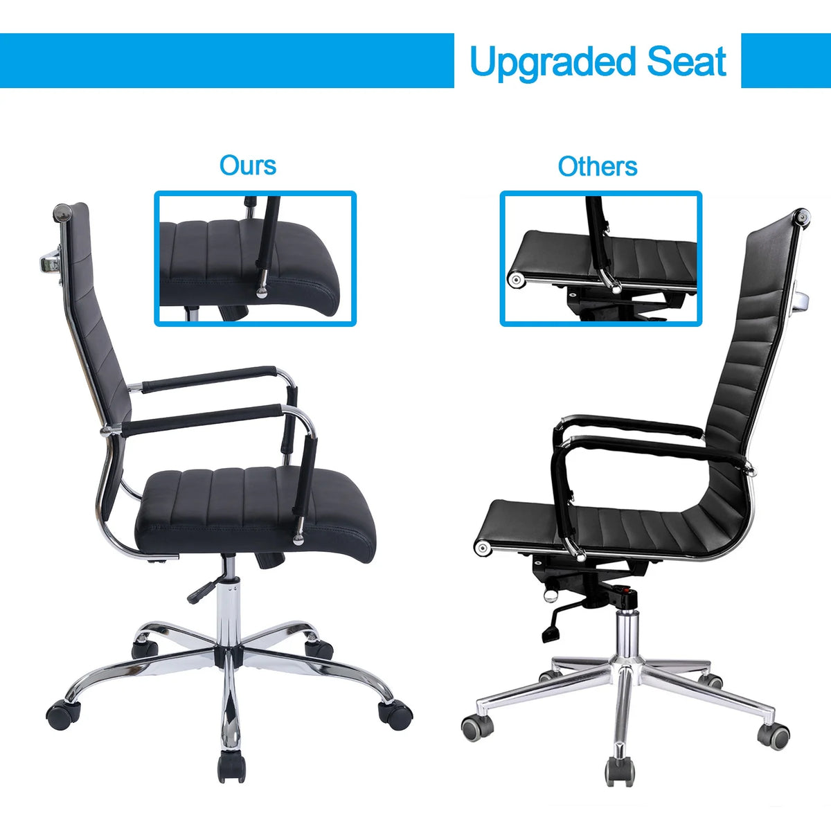 Black Ergonomic PU Leather Executive Office Chair M8401