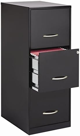 Black 3 Drawer Letter File Cabinet E7108
