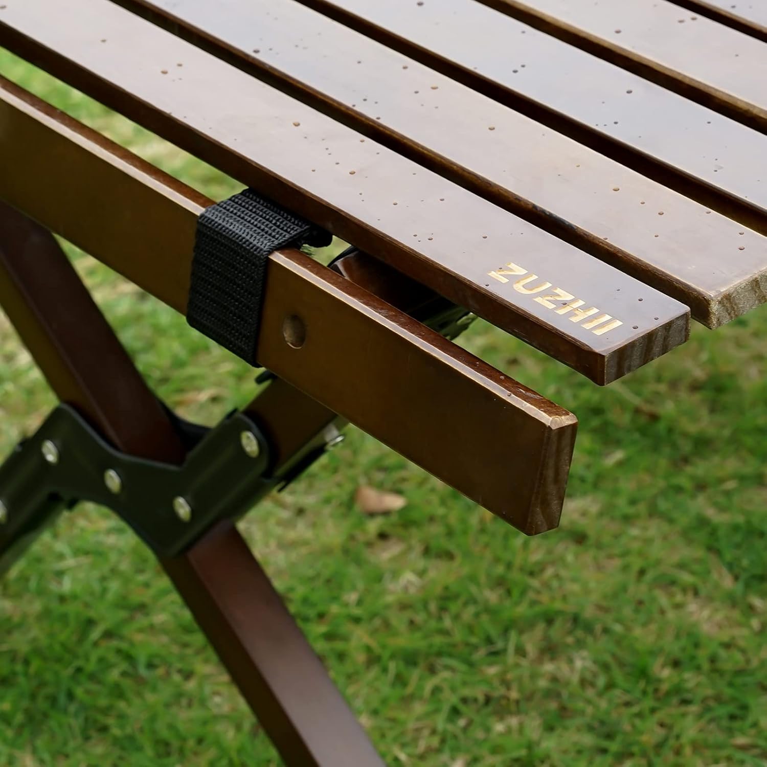 Portable Folding Wooden Camping Table with Carry Bag F75728
