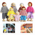 Wooden Dolls Playset Set of 7 People with Dog B7254