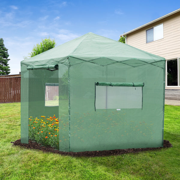 8'x8' Pop-up Walk-in Greenhouse with PE Cover J534