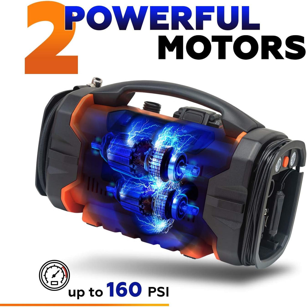 Heavy Duty Portable Tire Inflator with Pressure Gauge C12636