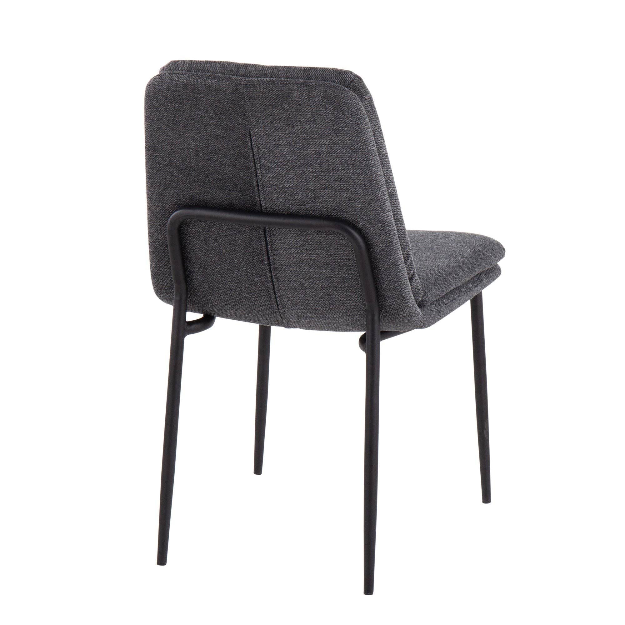 Cream Fabric and Black Steel Dining Chair Set of 2 W837006