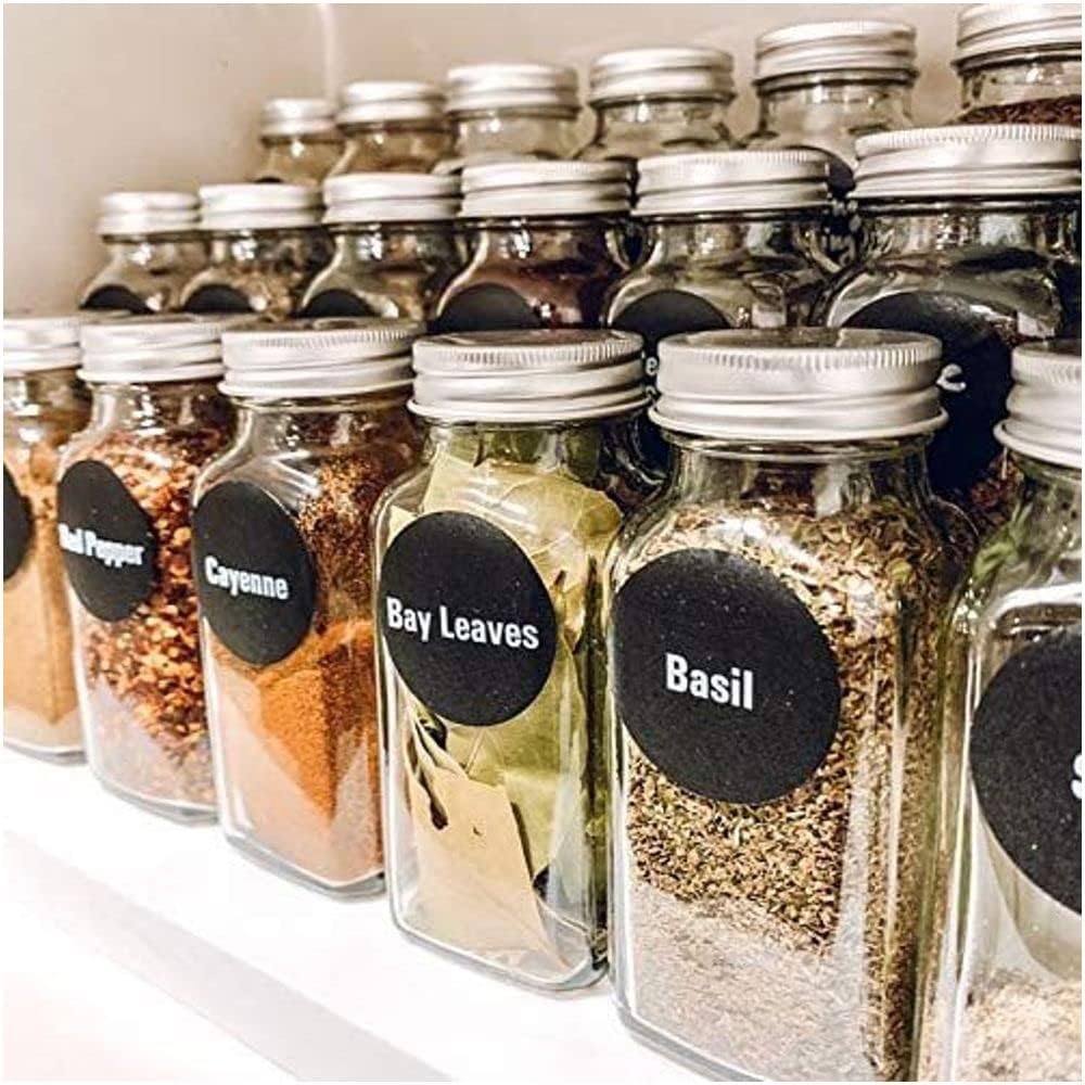 8 XLarge 8oz Glass Spice Jars with Airtight Cap and Shaker V596