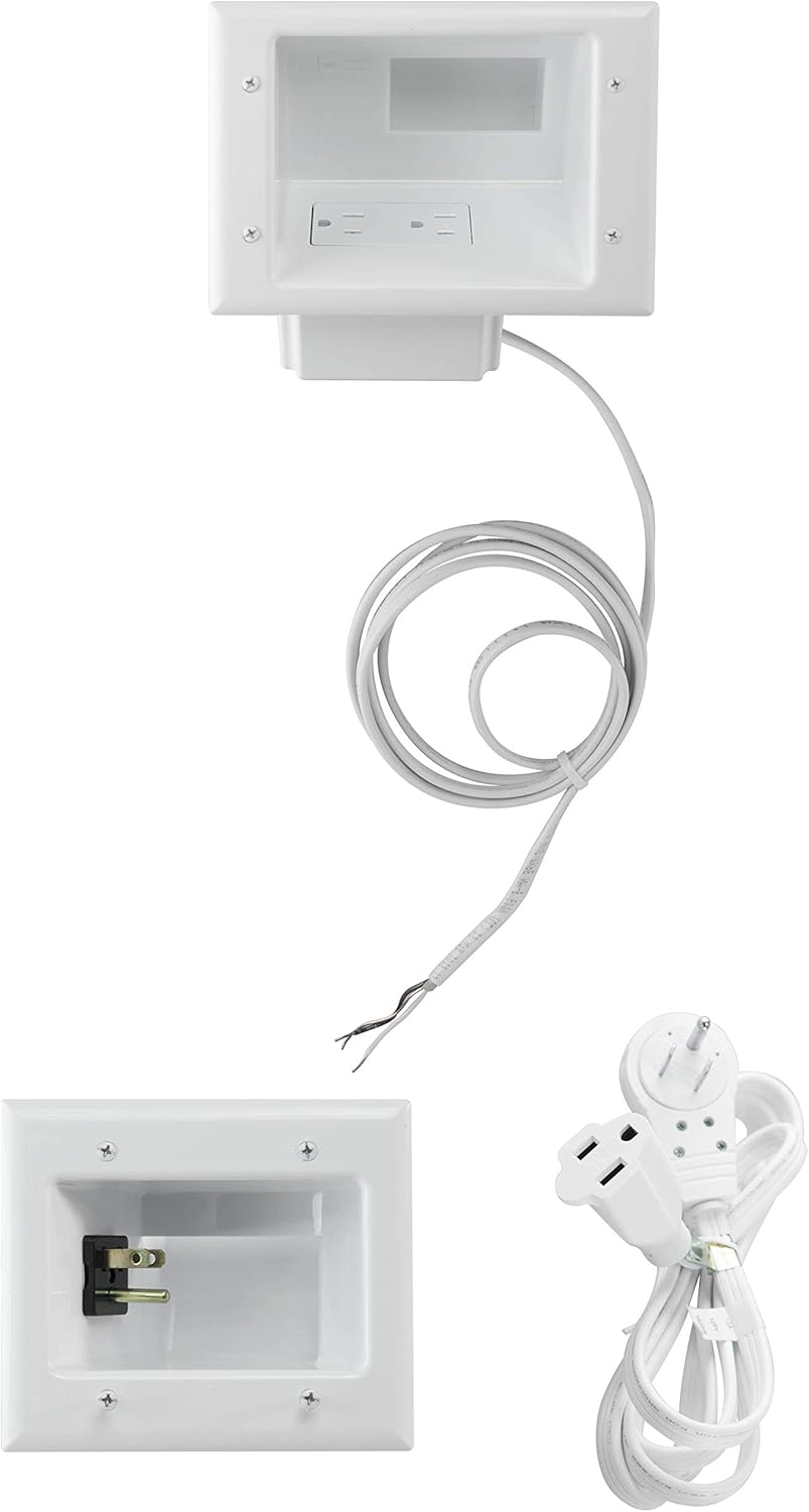 White Flat Screen TV Cable Organizer Kit M19527