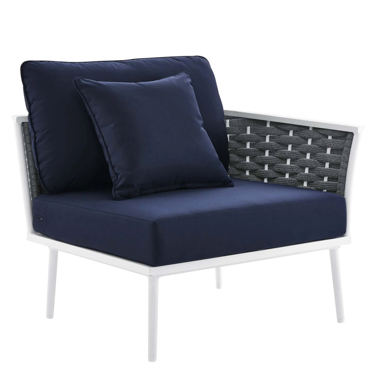 White Navy 7 Piece Outdoor Aluminum Sectional Sofa Set R12937