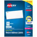 Easy Peel Return Address Labels, Permanent Adhesive, 1/2" x 1-3/4", 8,000 Labels S3893