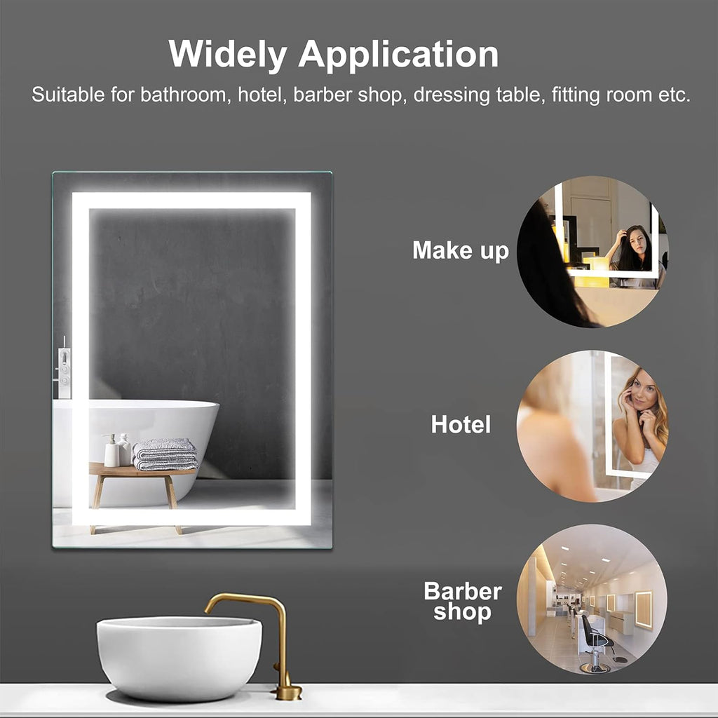 Wall Mounted LED Bathroom Mirror with Anti-Fog, Dimmable M313