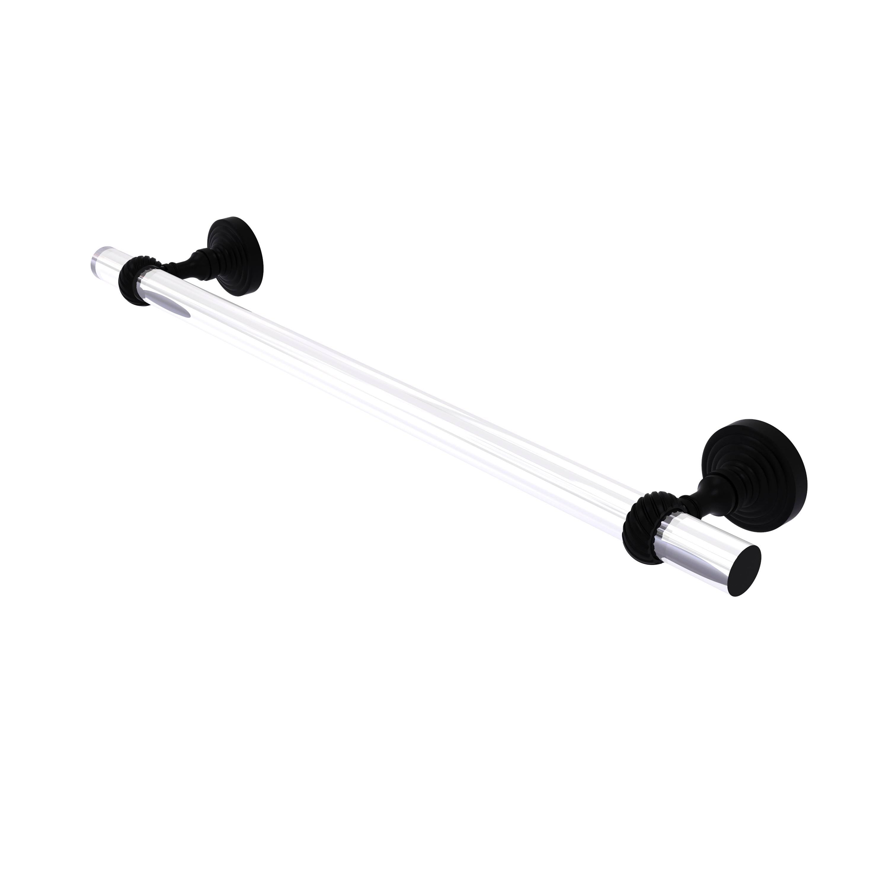 30 in. Matte Black Towel Bar with Twisted Accents W145